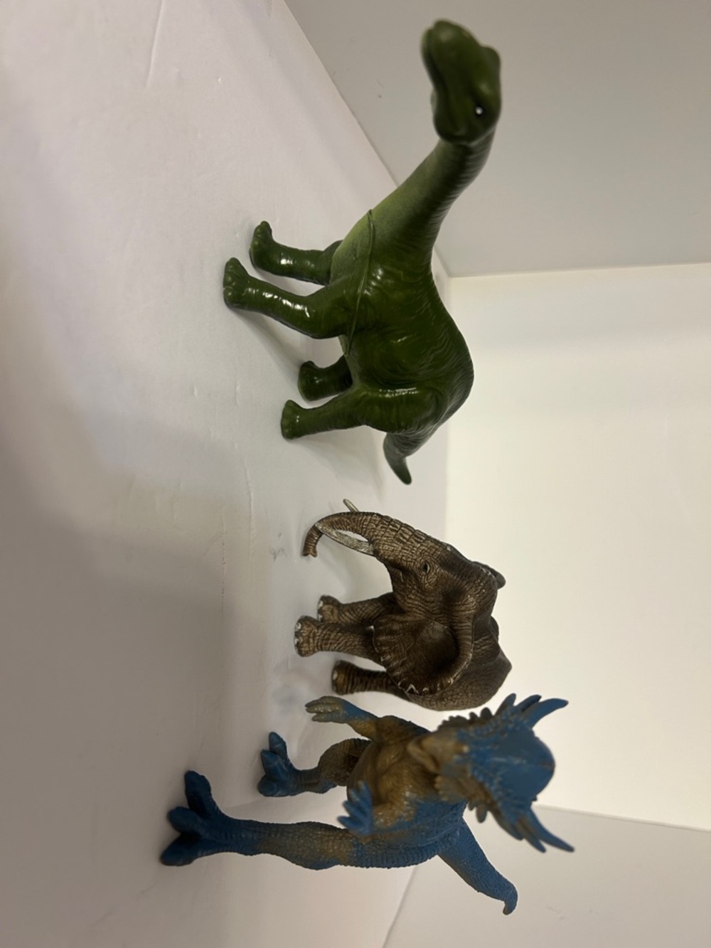 Lot of 3 - 2 dino 1 elephant hard plastic toys